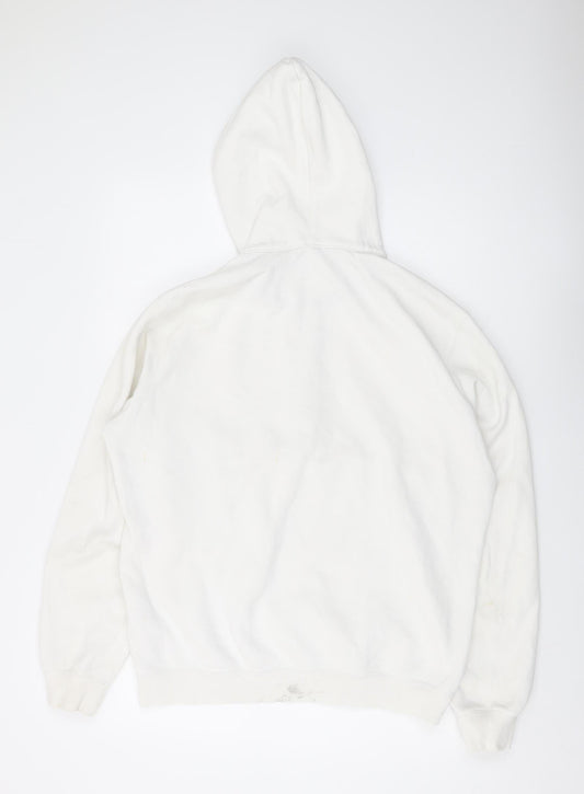 Champion Unisex White Hoodie - L - Comfortable and Stylish