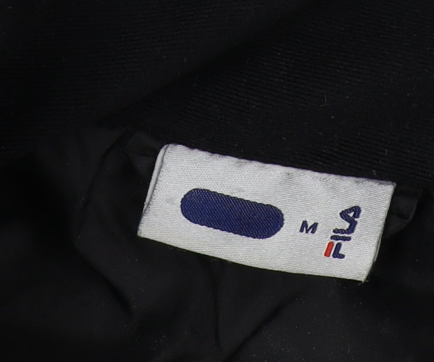 Fila Men's Black Puffer Jacket M Full Zip Lined Sports