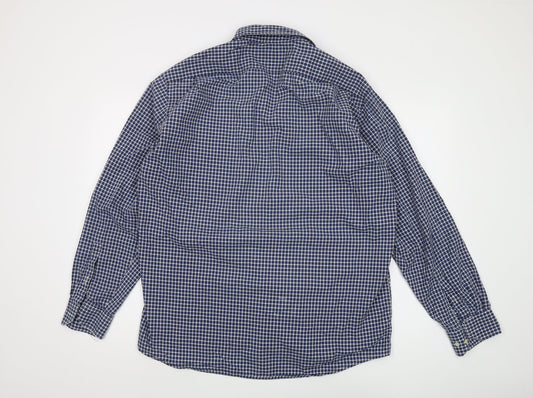 Lacoste Men's Blue Check Button-Up Shirt 14