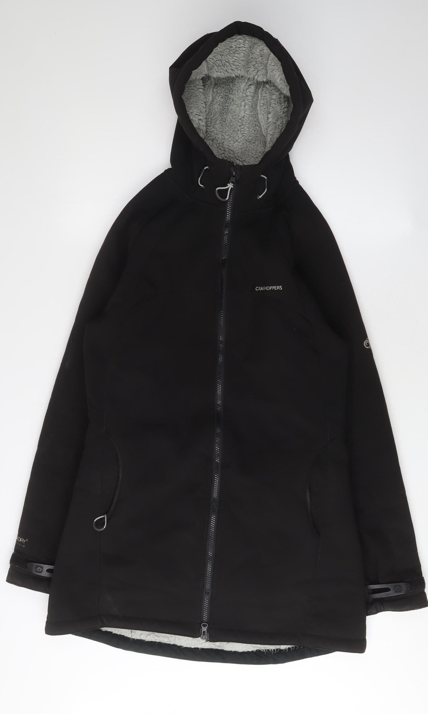 Craghoppers Women's Black Hooded Winter Jacket Size 12