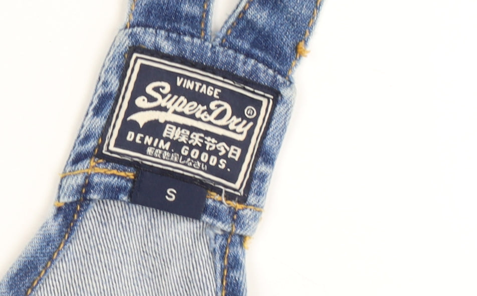 SuperDry Women's Blue Distressed Denim Overalls