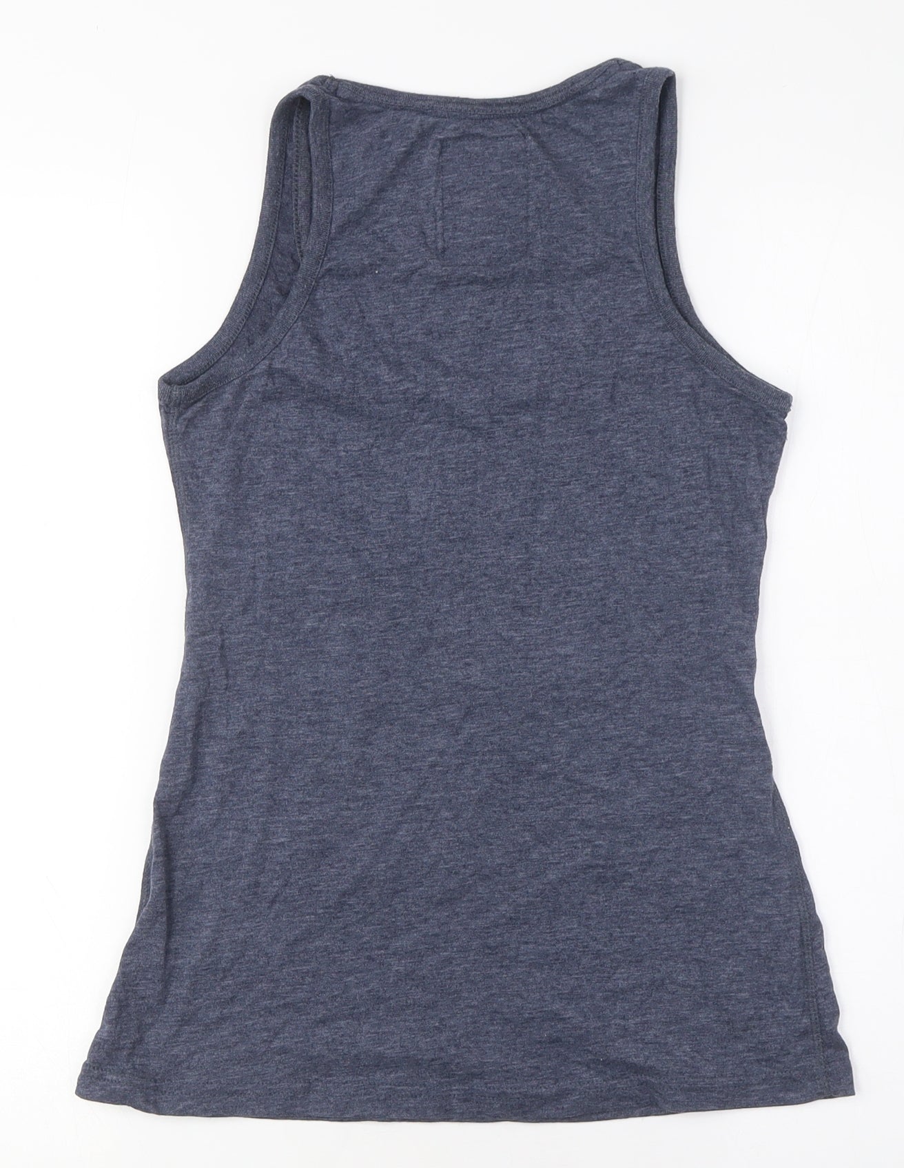 Superdry Women's Blue Cotton Tank, Size 2XS, Casual Slim Fit