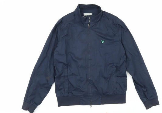 Lyle & Scott Men's Blue Bomber Jacket, M, Casual Lightweight