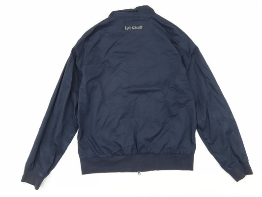 Lyle & Scott Men's Blue Bomber Jacket, M, Casual Lightweight