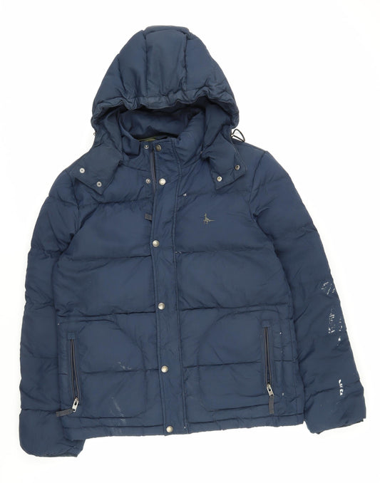 Jack Wills Men's Blue Medium Puffer Jacket