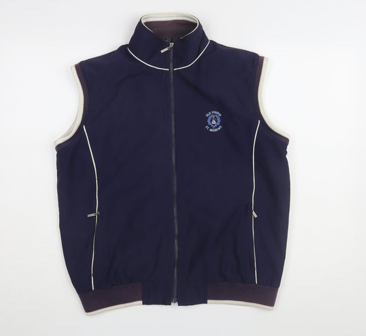 Lyle & Scott Men's Blue Medium Waistcoat with Zipped Pockets