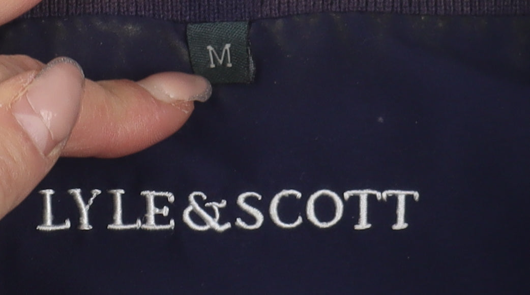 Lyle & Scott Men's Blue Medium Waistcoat with Zipped Pockets