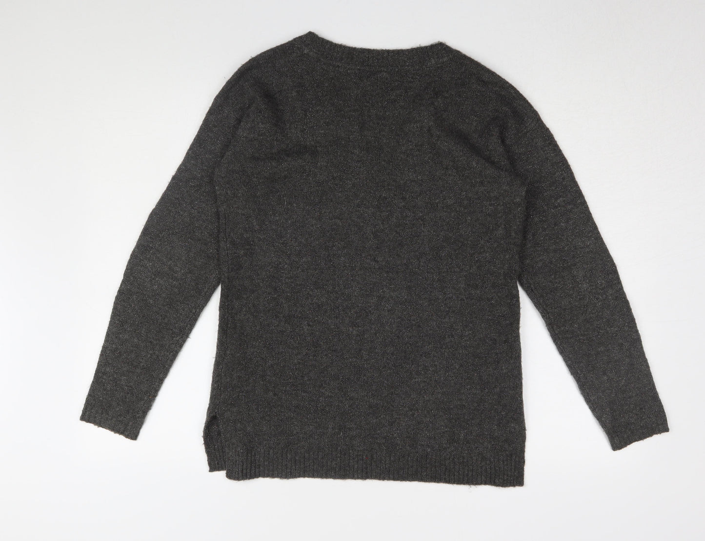 Fat Face Women's Black V-Neck Knit Jumper Size 8
