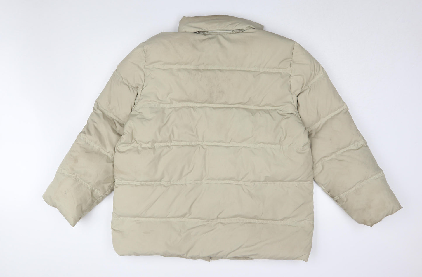 Fila Men's Beige XL Puffer Jacket with Zipped Pockets