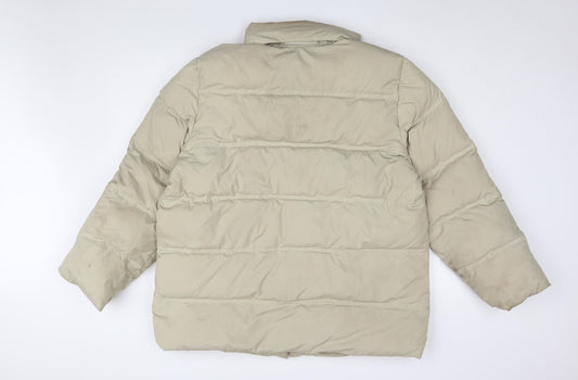 Fila Men's Beige XL Puffer Jacket with Zipped Pockets