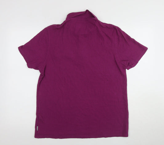 Ted Baker Men's Polo Purple L Cotton Blend Casual