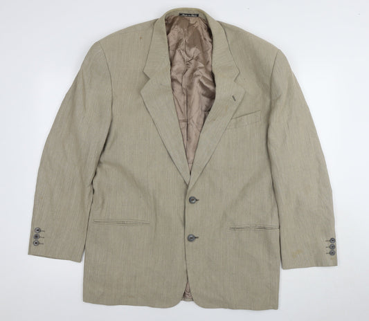 Emporio Armani Beige Men's Blazer, Size 44R, Two-Button