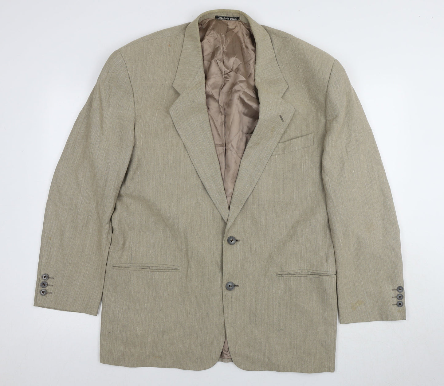 Emporio Armani Beige Men's Blazer, Size 44R, Two-Button
