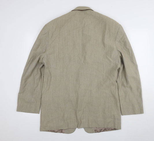 Emporio Armani Beige Men's Blazer, Size 44R, Two-Button