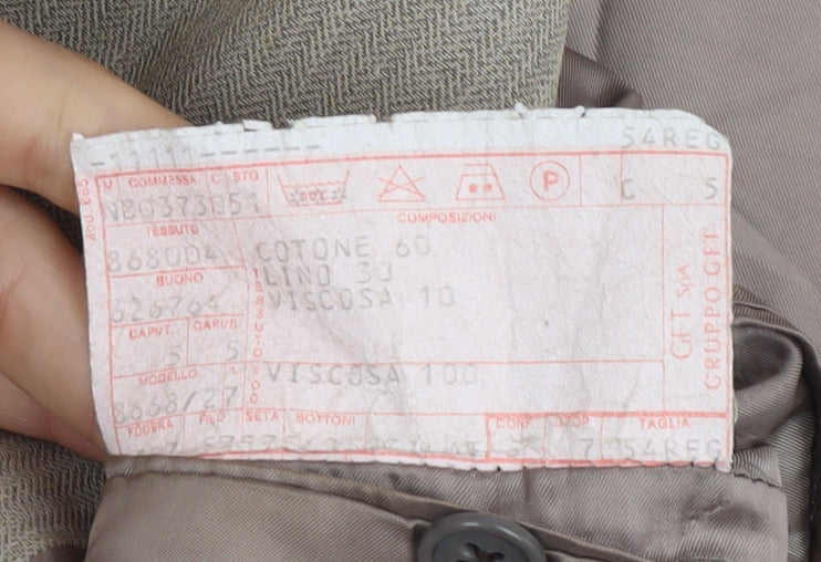 Emporio Armani Beige Men's Blazer, Size 44R, Two-Button