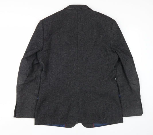 Marks and Spencer Men's Grey Blazer Size 42R Single-Breasted