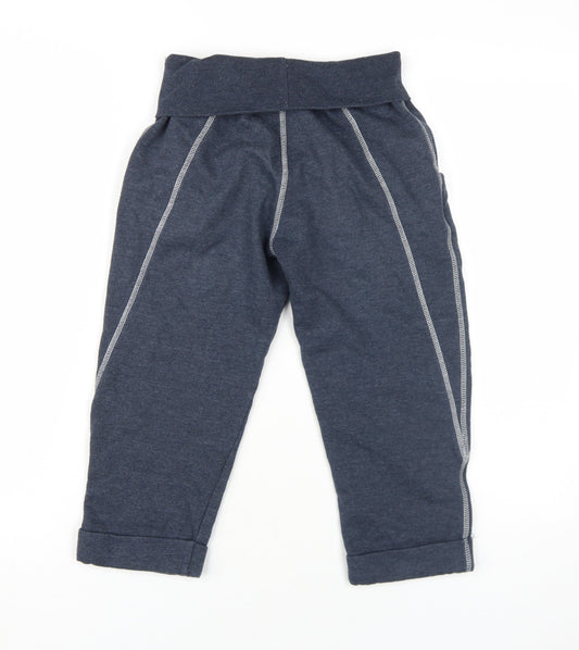 M&Co Girls Blue Jogger Trousers 11-12 Years Cotton Blend