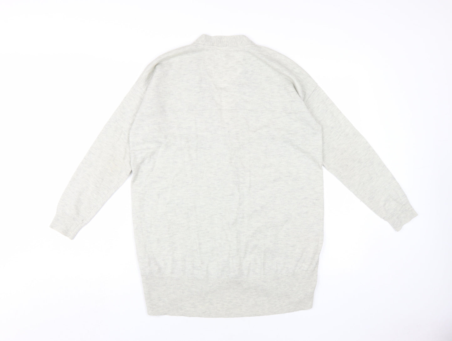 FatFace Men's Grey Cardigan, Size S, Wool-Cashmere Blend