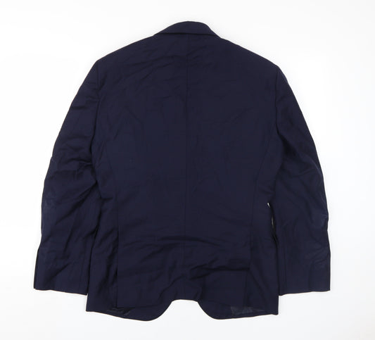 BOSS Men's Blue Blazer, Size 36R, Single-Breasted