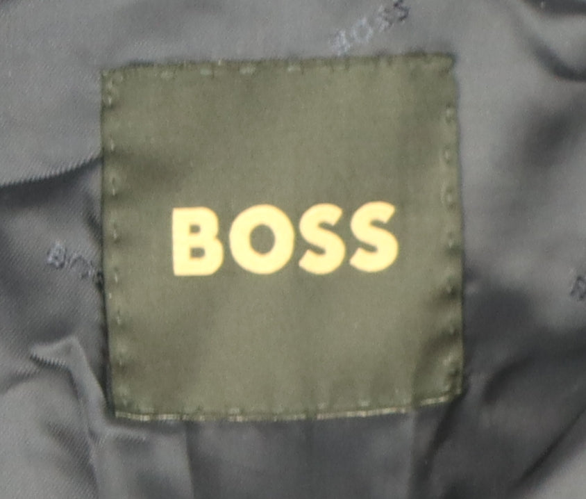 BOSS Men's Blue Blazer, Size 36R, Single-Breasted