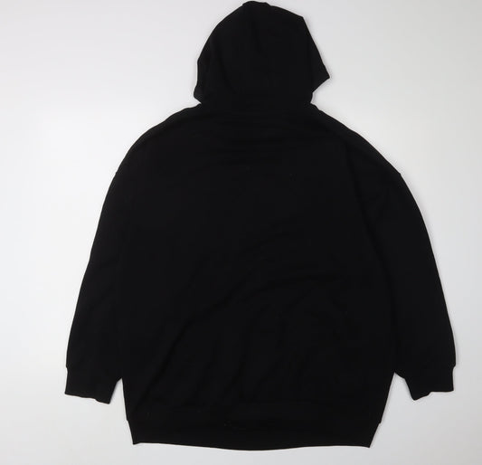 Pineapple Black Hoodie for Women, M, Polyester Blend