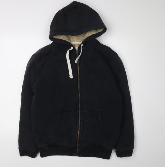 Jack Wills Men's Black Full Zip Hoodie Lined, Size S
