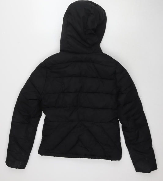 Hollister Women's Black Puffer Jacket - M, Winter Ready