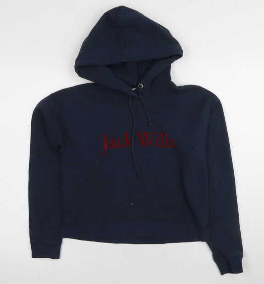 Womens UK 6 Relaxed Jack Wills Blue Pullover Hoodie
