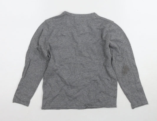 KIABI Boys Grey Henley Jumper, Size 6-7 Years