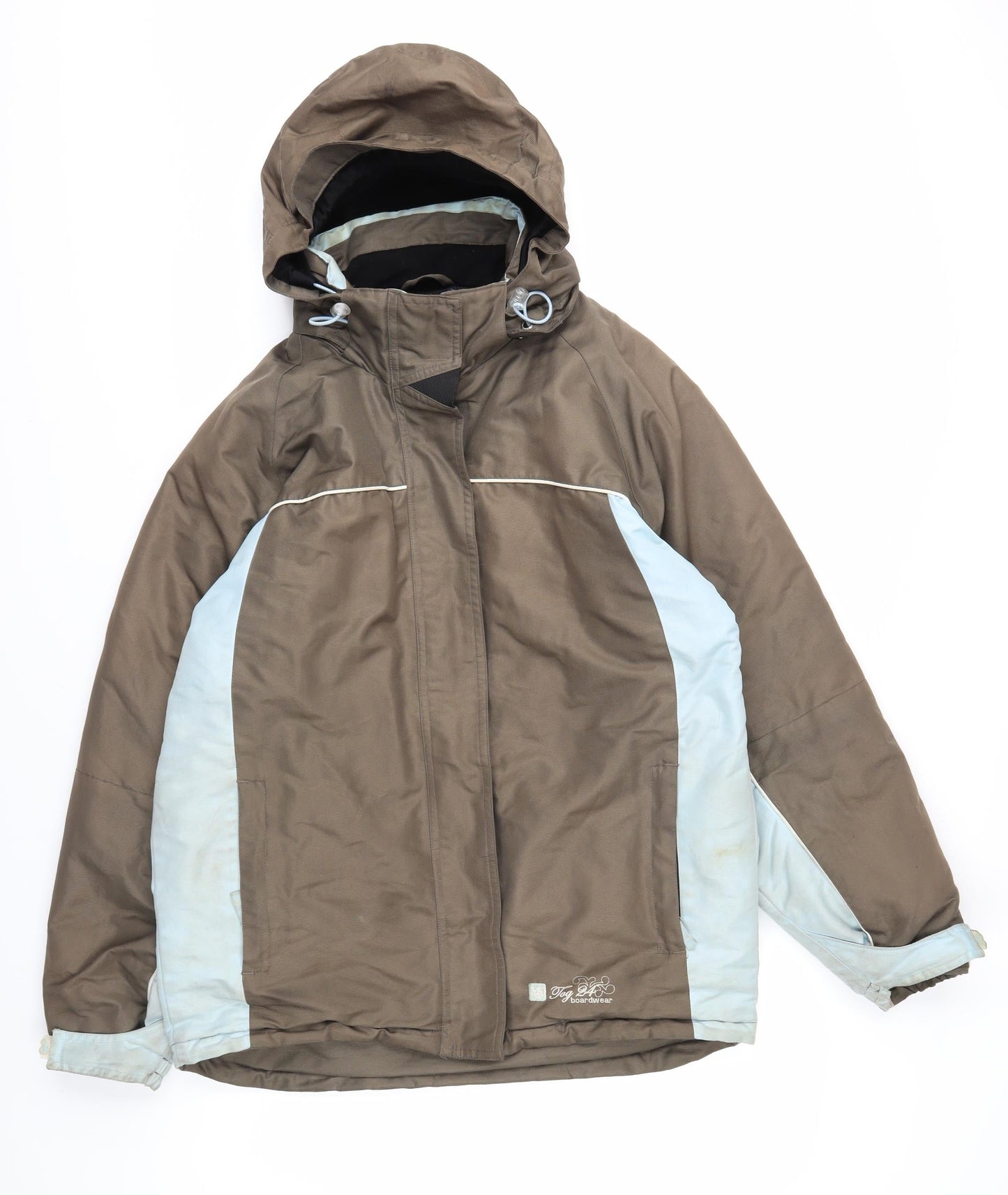 TOG24 Women's Brown Parka Jacket, Hooded, Size 13