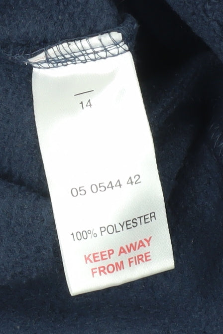 Ralph Lauren Women's Blue Fleece Sweatshirt Size 14