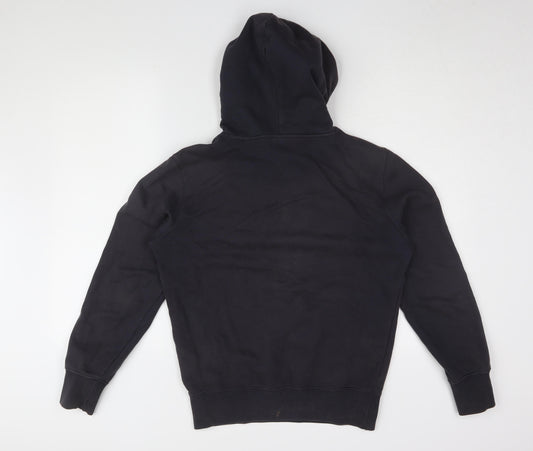 Champion Men's Black Hoodie, Small, Cotton Pullover, Logo