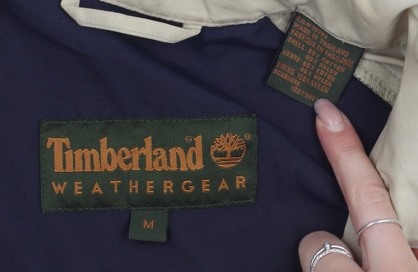 Timberland Men's Beige Medium Windbreaker Jacket