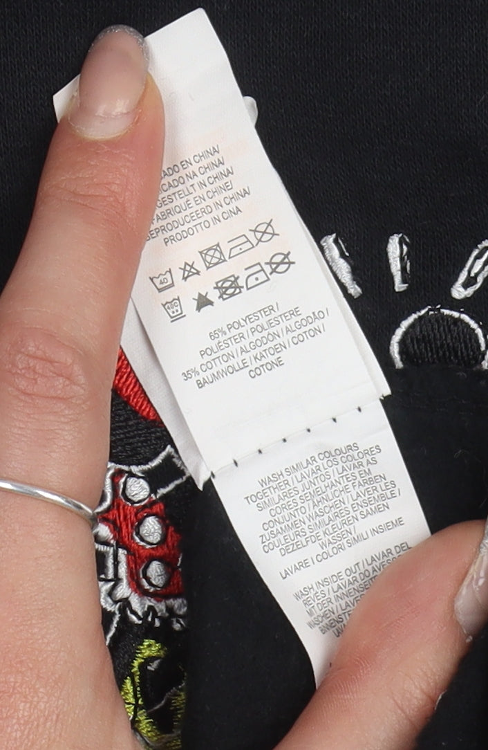 Disney Women's Black Mickey Minnie Pullover Sweatshirt, S