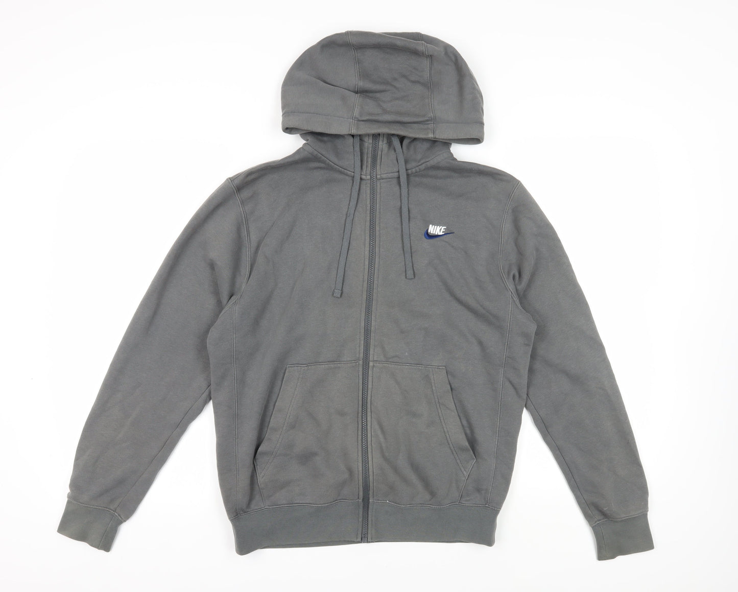 Nike Men's Grey Full Zip Hoodie - Size S