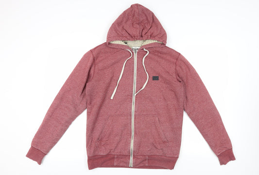 Billabong Men's Red Full Zip Hoodie Size S