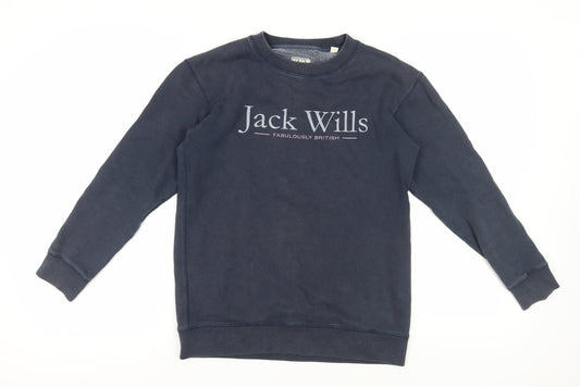 Jack Wills Women's Black Pullover Sweatshirt UK 6