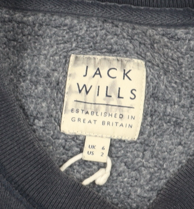 Jack Wills Women's Black Pullover Sweatshirt UK 6