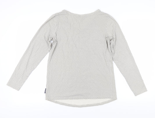 Womens UK Size S Polarn O. Pyret Grey Cotton Blend T-Shirt