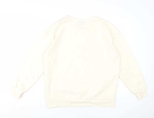 Coca Cola Ivory Graphic Pullover Sweatshirt M Unisex Adults