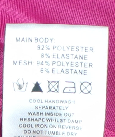 Brand and care label for ASOS Women Pink One Shoulder Bodycon Dress, size 10