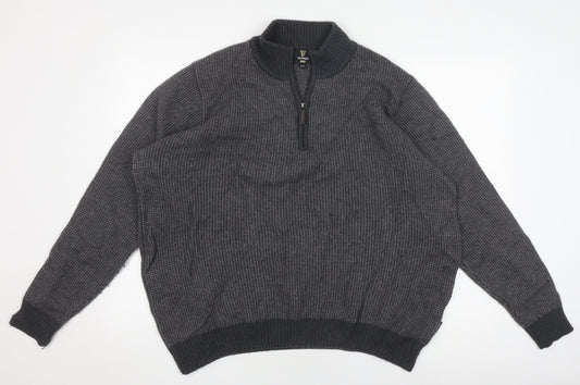 Guinness Men's Grey 2XL Pullover Half-Zip Jumper
