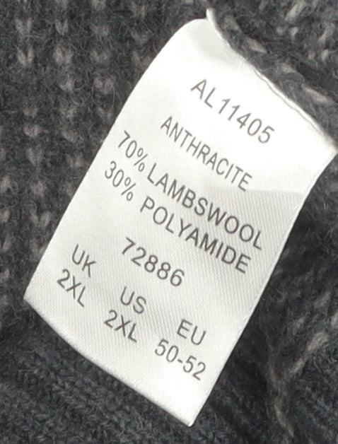 Guinness Men's Grey 2XL Pullover Half-Zip Jumper