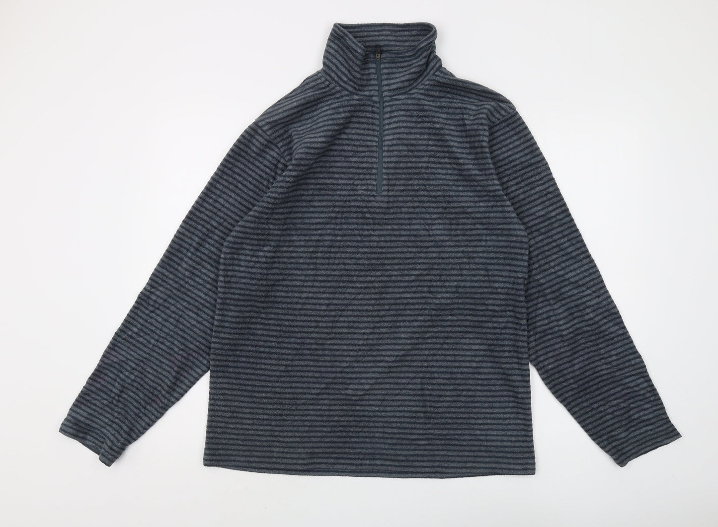 Craghoppers Men's Blue Striped 1/4 Zip Sweatshirt - M