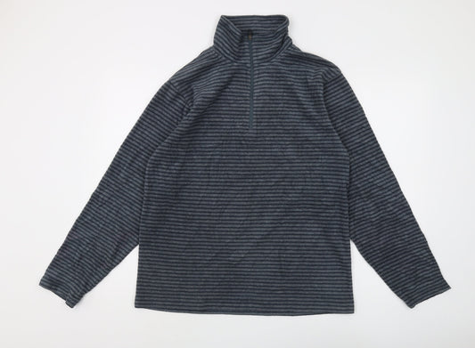 Craghoppers Men's Blue Striped 1/4 Zip Sweatshirt - M
