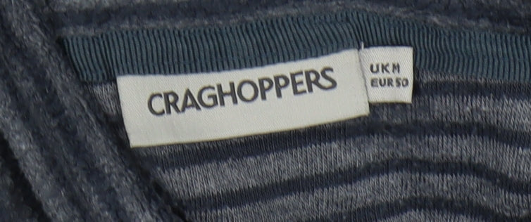 Craghoppers Men's Blue Striped 1/4 Zip Sweatshirt - M