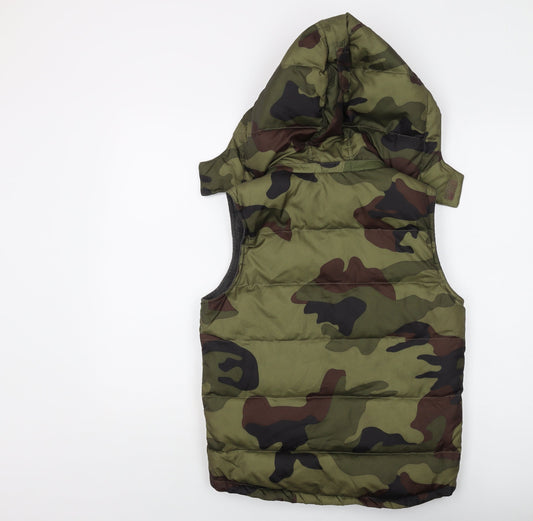 GAP Boys Green Camouflage Puffer Jacket, 10 Years