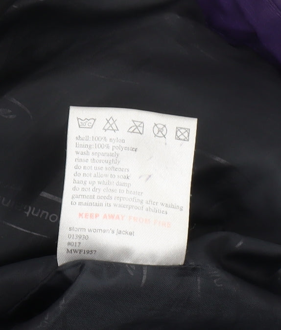 Mountainlife Women's Purple Waterproof Rain Coat Jacket Size 10