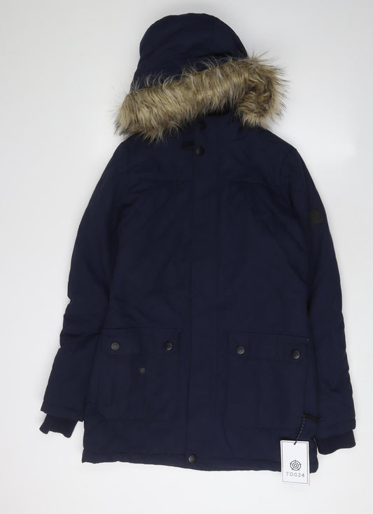 TOG 24 Women's Blue Hooded Parka Jacket Size 10