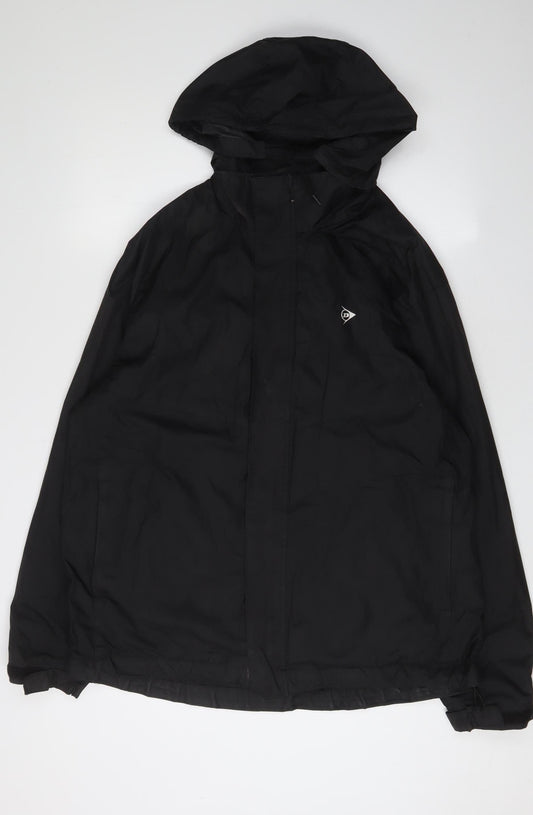 Dunlop Men’s Black Hooded Windbreaker Jacket - L